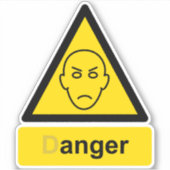 怒りの危険パロディ警告標識シール シール (正面)