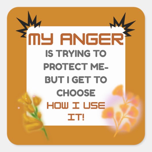 怒りの意識に関する名言 スクエアシール (正面)