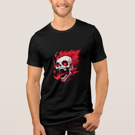 怒りの炎のドクロTシャツ トライブレンドTシャツ (正面)