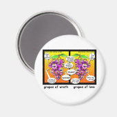 怒りの葡萄、愛、戦争のおもしろい贈り物&ティー マグネット (正面/裏面)