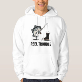 怒りの魚とブーツを釣り上げる釣り失敗談「Reel Trouble」 パーカ