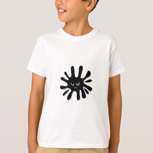 怒りの黒いペンキ飛沫 Tシャツ (正面)