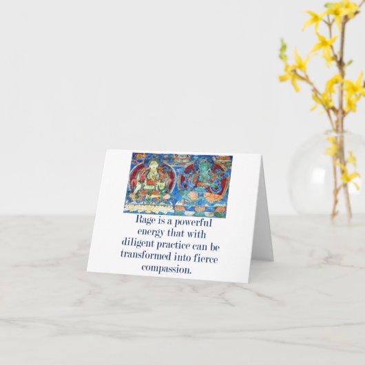 怒りは強力なエネルギーである – 思いやりの引用文 カード (黄色い花)