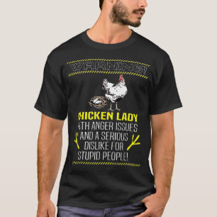 怒りやすい鶏の飼い主が嫌いな警告 Tシャツ