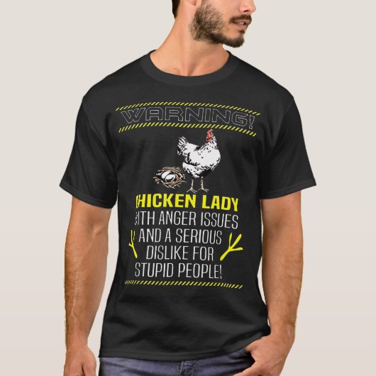怒りやすい鶏の飼い主が嫌いな警告 Tシャツ (正面)