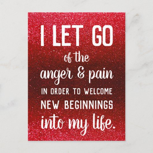 怒り前向き管理インスピレーションの確認 ポストカード (正面)