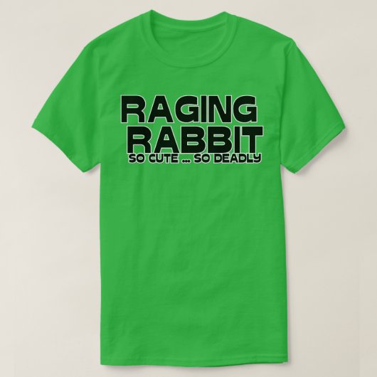 怒り狂ううさぎ、とてもかわいい Tシャツ (デザイン正面)