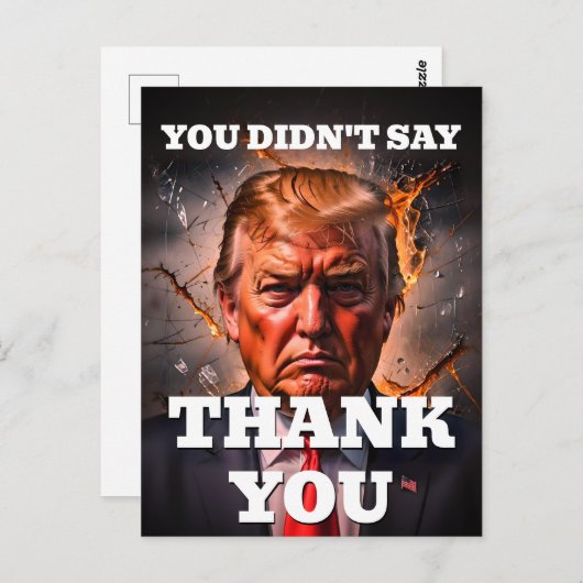 怒り狂うトランプへの感謝 ポストカード (正面/裏面)