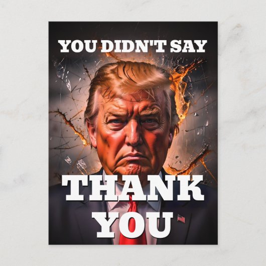 怒り狂うトランプへの感謝 ポストカード (正面)