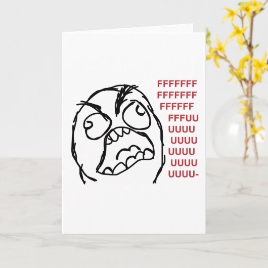 怒り男ふうふうう カード (黄色い花)