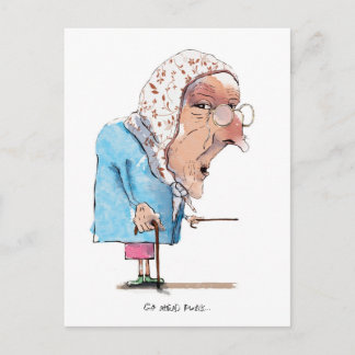 怒るおばあちゃんのポストカード！ ポストカード