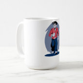 怒る男性の歩行 コーヒーマグカップ (正面左)