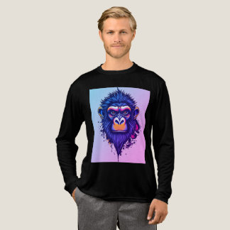 怒れるインクモンキー カラースプラッシュの落書き動物アート トライブレンドTシャツ
