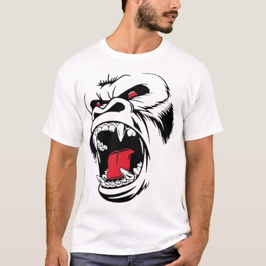怒れるゴリラストリートウェアモンスター Tシャツ (正面)