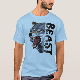 怒れる狼の頭部 獣モード グラフィックTシャツ Tシャツ
