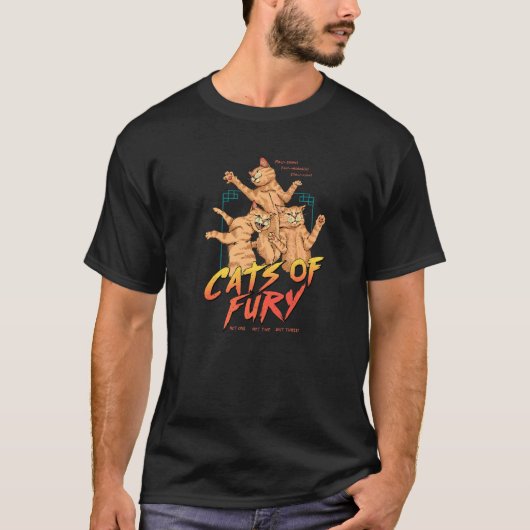 怒れる猫たち Tシャツ (正面)