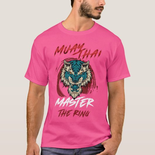 怒れる虎のリングキックボクシングとムアタイを制覇せよ Tシャツ (正面)