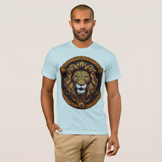 怒れる蛇王ライオン - スタイリッシュベクトルTシャツ Tシャツ (正面フル)