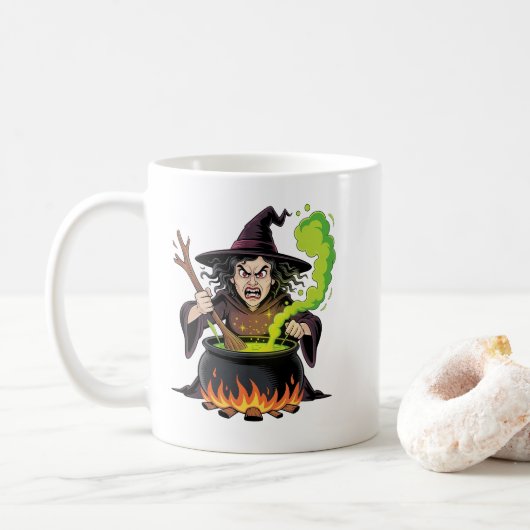 怒れる魔女のハロウィン コーヒーマグカップ (ドーナツ)