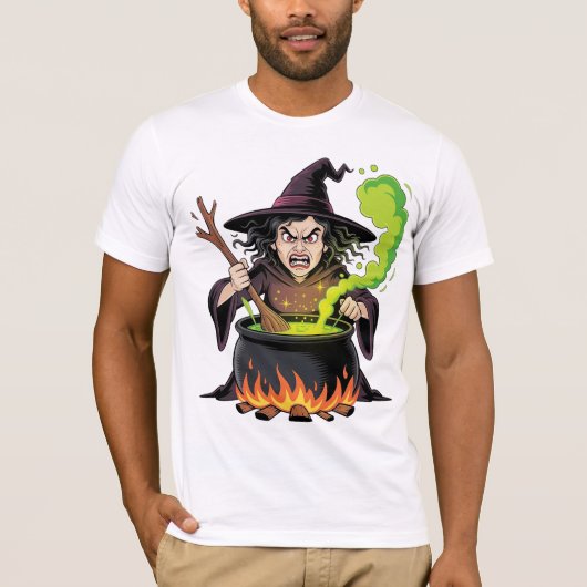 怒れる魔女のハロウィン Tシャツ (正面)