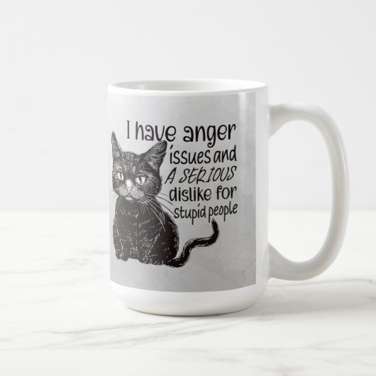 怒れる黒猫 コーヒーマグカップ (右)