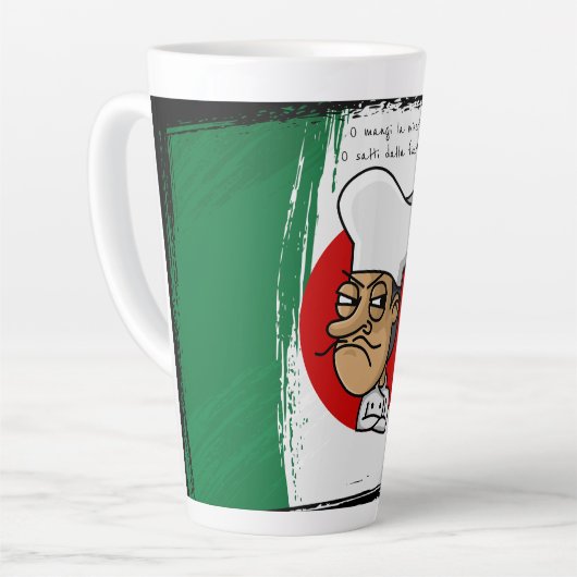 怒イタリアンChefの背の高いコーヒーマグ カフェラテマグ (左アングル)