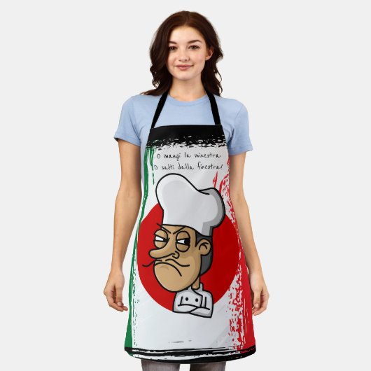 怒イタリアンChef エプロン (着用した状態)
