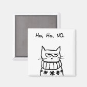怒クリスマスの猫おもしろい- Cat マグネット (正面/裏面)