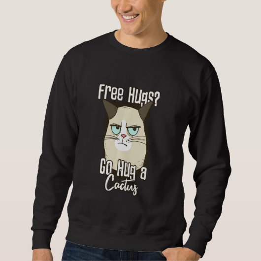 怒サボテンを抱き締める スウェットシャツ (正面)