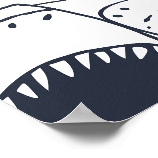 怒シャークヴィンテージのドードルパターン。 ポスター (角)