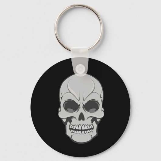 怒スカル:ベクトルイラストレーション: Keychain キーホルダー (正面)