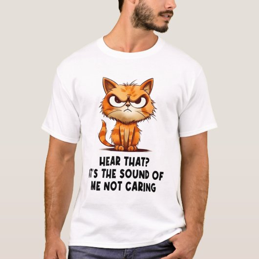 怒ストレスト猫おもしろいストレスミーム猫好き Tシャツ (正面)