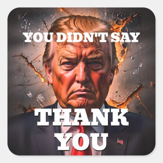 怒トランプ スクエアシール (正面)