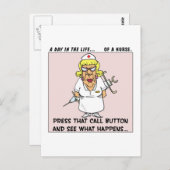 怒ナースは大きな針を持つ患者を脅かす ポストカード (正面/裏面)