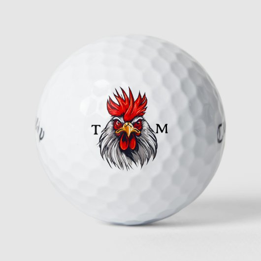 怒パーソナライズされたRooster Callaway Golf Ball ゴルフボール (正面)