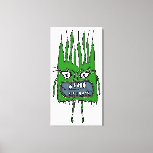 怒ベビーバンパイアおもしろいホラースケッチ キャンバスプリント (正面)