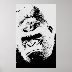 怒ポップ・アートのGorilla Artポスター ポスター