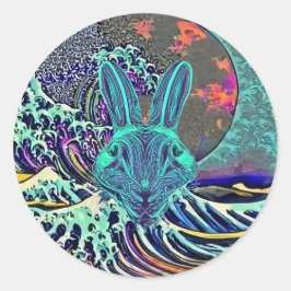 怒ラビットステッカー ラウンドシール