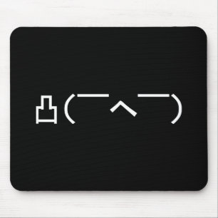 怒中指絵日本の文字 マウスパッド