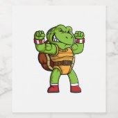 怒亀キャラクター良いポーズ ワインラベル (シングルラベル)