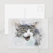 怒子猫 |抽象芸術 |水彩 ポストカード (正面/裏面)