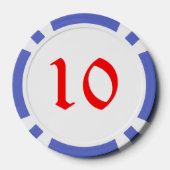 怒小妖精や小人ブルー10ストライプのトランプのポーカーチップ ポーカーチップ (裏面)