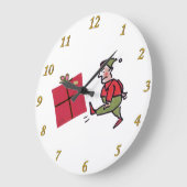 怒小妖精や小人時計 ラージ壁時計 (傾斜)