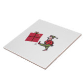 怒小妖精や小人白色大型セラミックタイル タイル (側面)