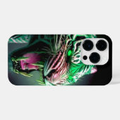 怒攻撃準備ができているグリーンタイガー iPhoneケース (裏面横)