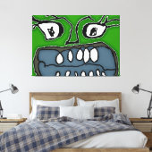 怒漫画モンスタークローズアップイラストレーション キャンバスプリント (インサイチュ (寝室))