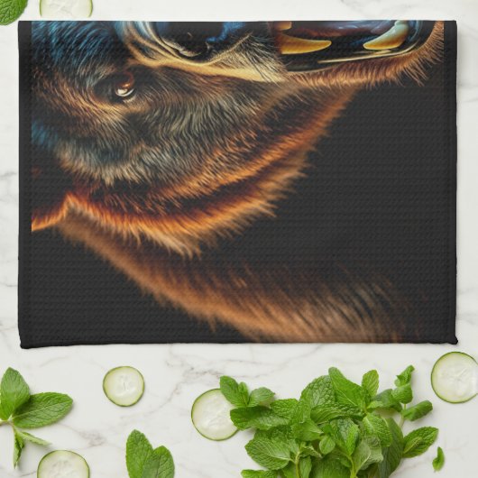 怒熊 キッチンタオル (折り畳み)