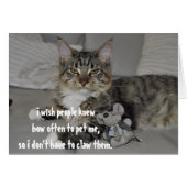 怒猫のおもしろいかわいいグリーティングカード (正面横)