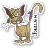 怒猫顔皮肉 シール (正面)