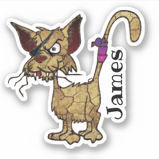 怒猫顔皮肉 シール (正面)